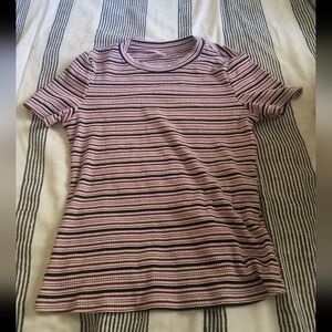 *SOLD* H&M striped mock neck short sleeve top